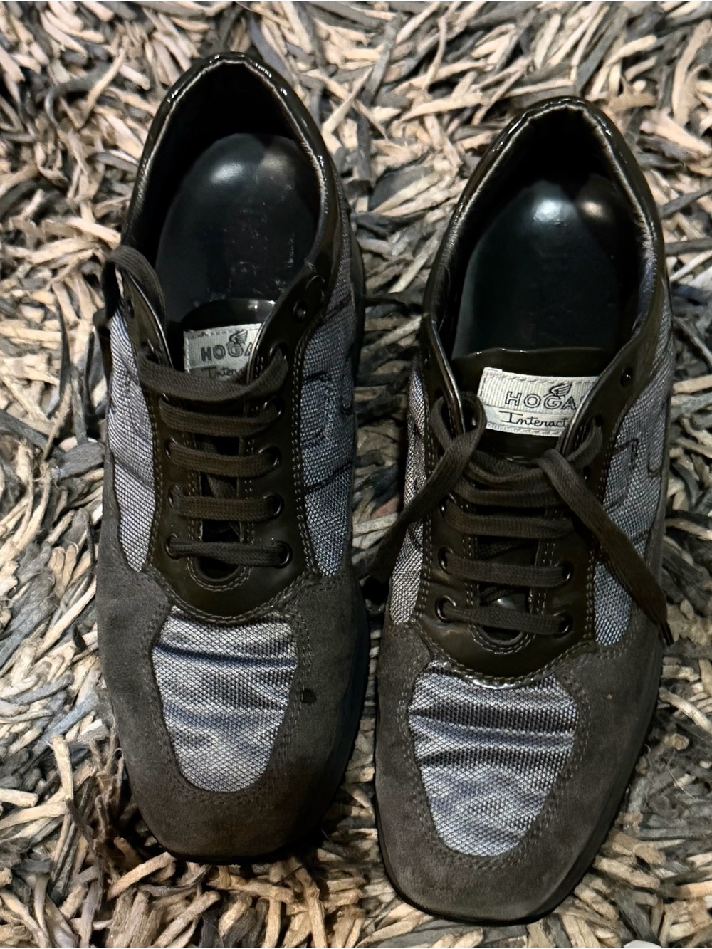 Hogan Interactive Men’s womanGray Suede & Mesh Sneakers